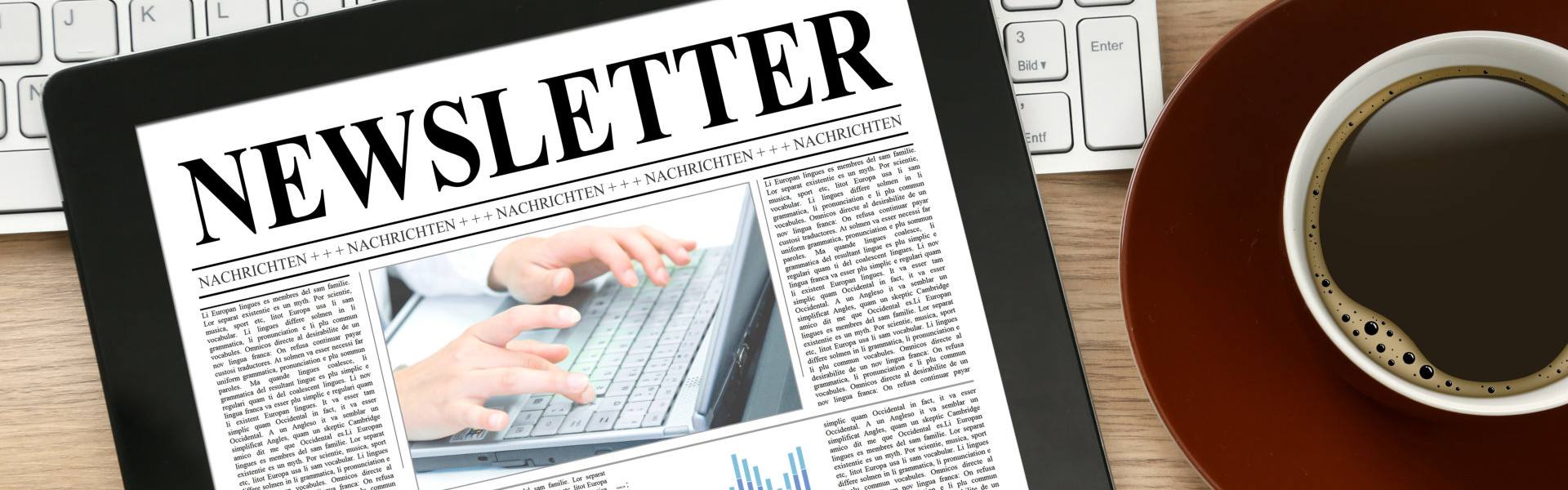 newsletter and a coofee